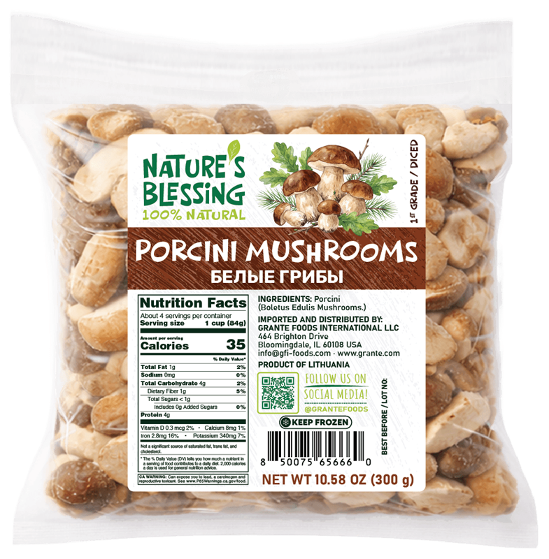 Frozen Mushrooms Porcini Diced